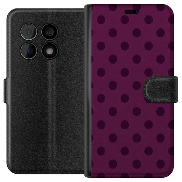 Kompatibelt Plånboksfodral till OnePlus 10 Pro Plum Pop Dots lila