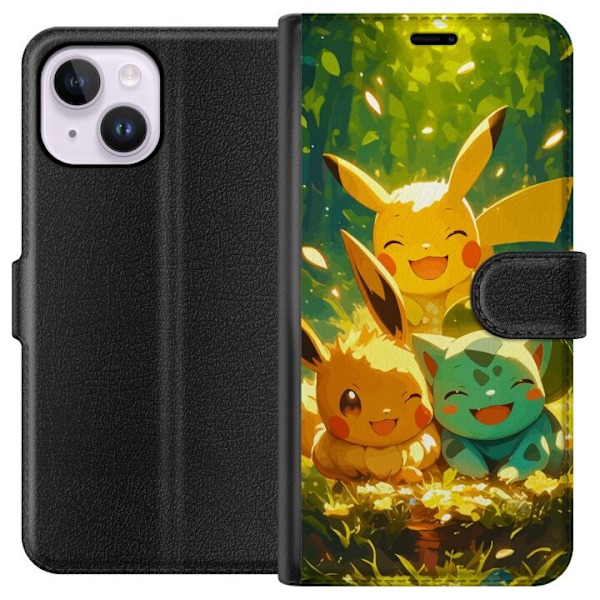 Apple iPhone 14 Plus Lommeboketui Pixelmonster spillstil - far