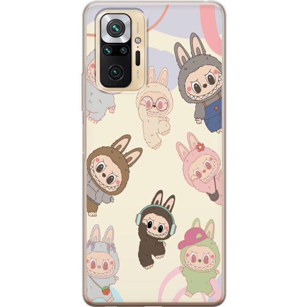 Xiaomi Redmi Note 10 Pro Genomskinligt Skal Labubu Pop Mart Kollektion Motiv Figur Samling Design Populärt Art Toy Pop Mart Kreativ Grafiskt