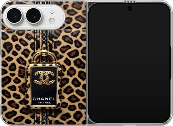 Kompatibelt Mobilskal till Apple iPhone Duo Leopardmönster med guldfärgat hänglås och emblem