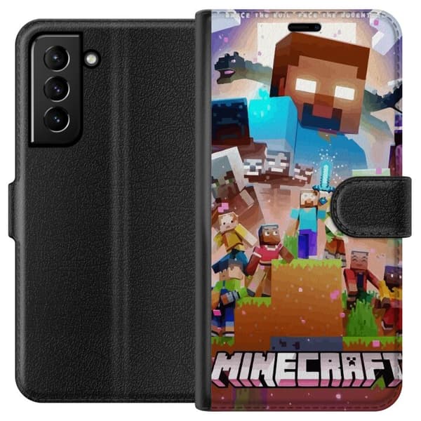 Kompatibel Tegnebogsetui til Samsung Galaxy S21+ 5G Minecraft