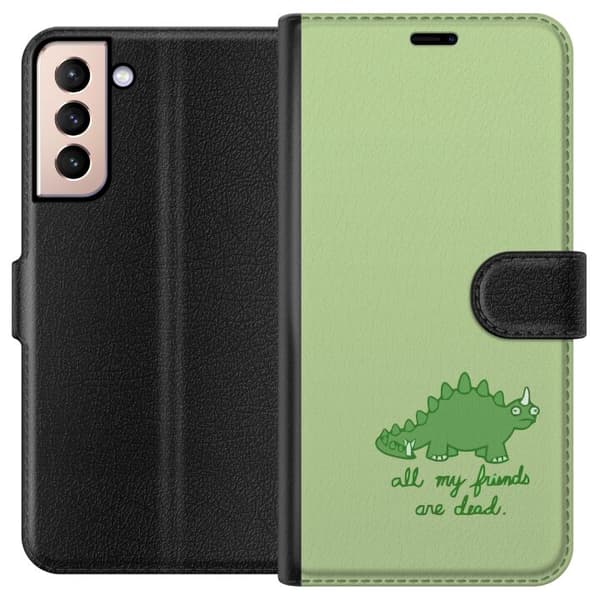 Kompatibelt Plånboksfodral till Samsung Galaxy S21 Dinosaurier