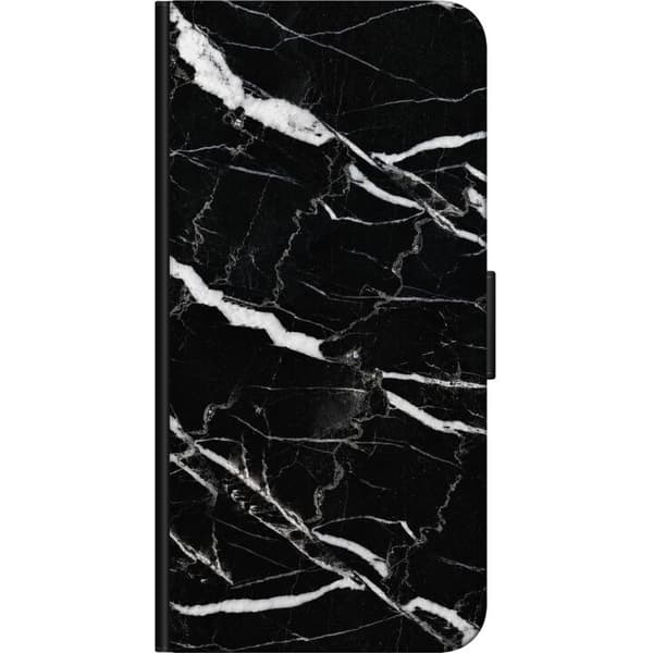 Kompatibel Tegnebogsetui til Huawei P40 Pro Sort marmorgrafik sort