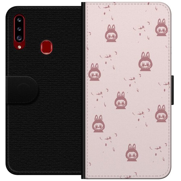 Samsung Galaxy A20s Tegnebogsetui Labubu Neon Pop - Neonfarvet