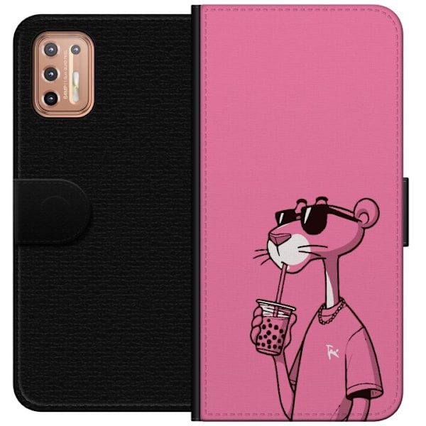 Motorola Moto G9 Plus Lompakkokotelo Pink Panteri Juoma