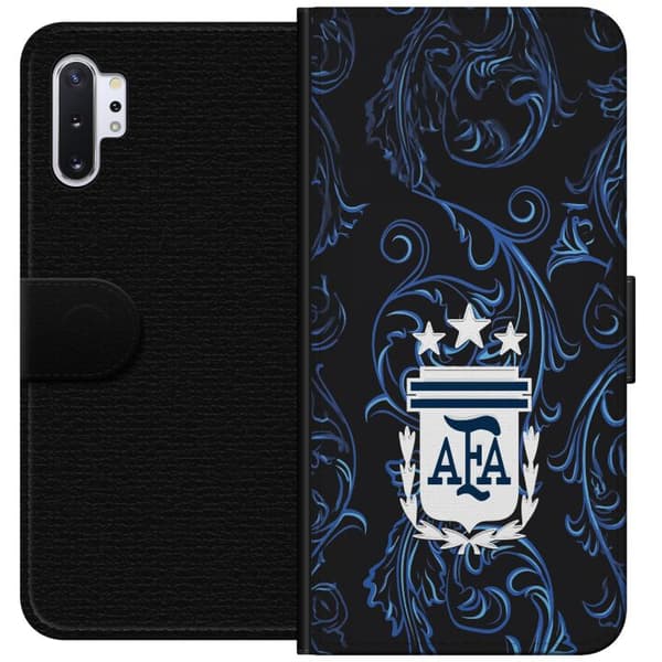 Kompatibel Tegnebogsetui til Samsung Galaxy Note10+ Argentinas AFA-emblem på mørkeblå ornamental baggrund blå