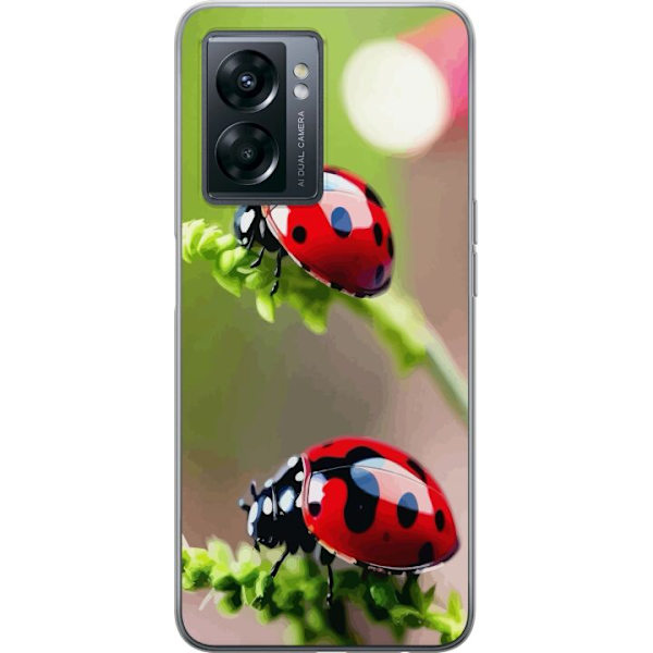 OnePlus Nord N300 Genomskinligt Skal Nyckelpiga Insekt Lycka Symbol Naturmotiv Populärt Grafiskt Motiv Dekoration Sommar Tur
