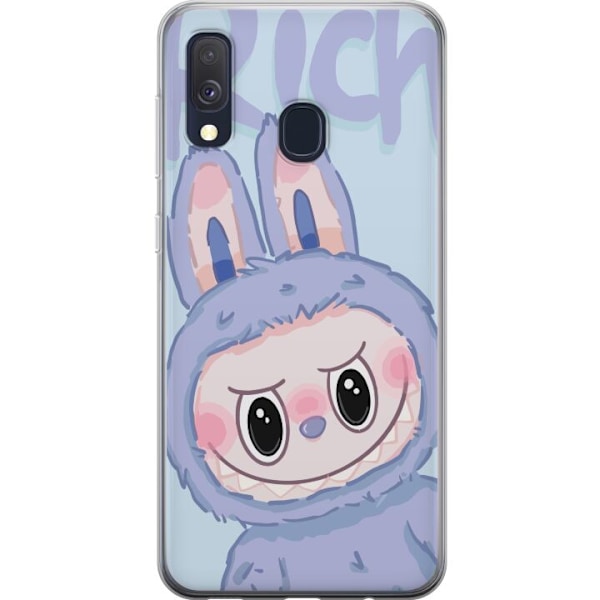 Samsung Galaxy A40 Läpinäkyvä kuori Sininen Jänis Labubu
