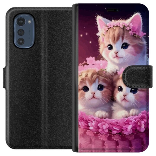 Motorola Moto E32s Plånboksfodral Katter