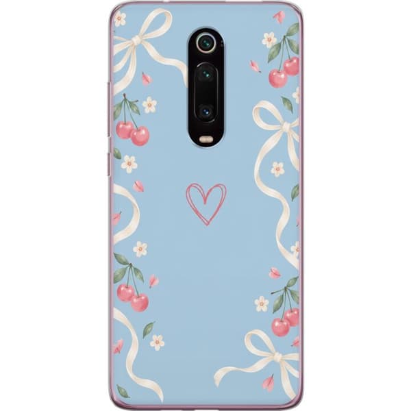 Kompatibelt Mobildeksel til Xiaomi Mi 9T Pro  Kirsebærhjerte blå