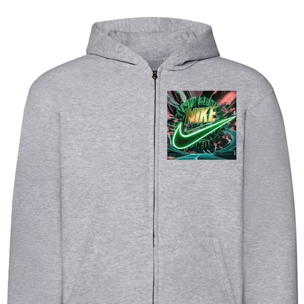 Zip-Hoodie | Huvtröja med Dragkedja för Vuxna Nike grå S