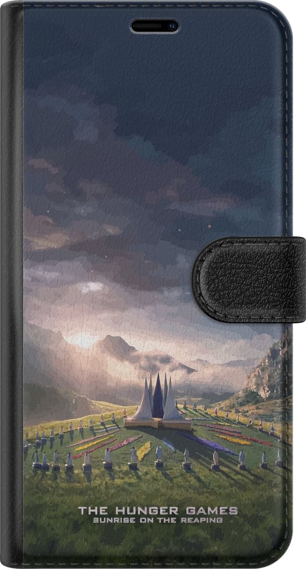 Kompatibel Tegnebogsetui til Motorola Moto E13 Dødsspillet med bjerge og grøn eng