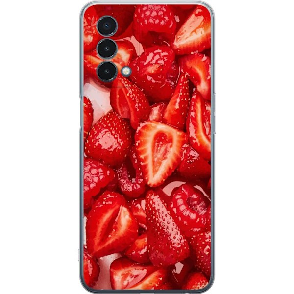 OnePlus Nord N200 5G Genomskinligt Skal Jordgubbsmönster –