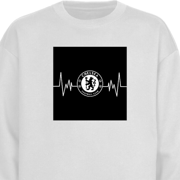 Sweatshirt för Vuxen | Klassisk Collegetröja Chelsea F.C. vit L