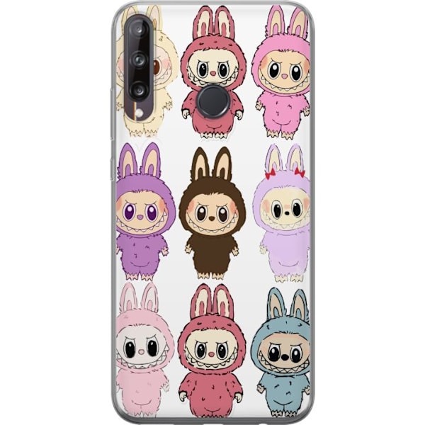 Huawei P40 lite E Genomskinligt Skal Labubu Pink Monster – Popkonst med Kawaii-touch
