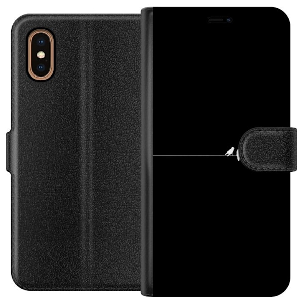 Apple iPhone XS Max Lompakkokotelo Minimalistiset linnut musta