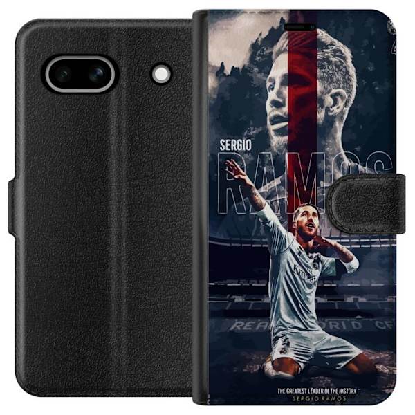 Google Pixel 7a Tegnebogsetui Ramos Fodboldlegende Motiv Spiller Real Madrid Spanien Tilbage Ikonisk Navn Fodboldstjerne Sport