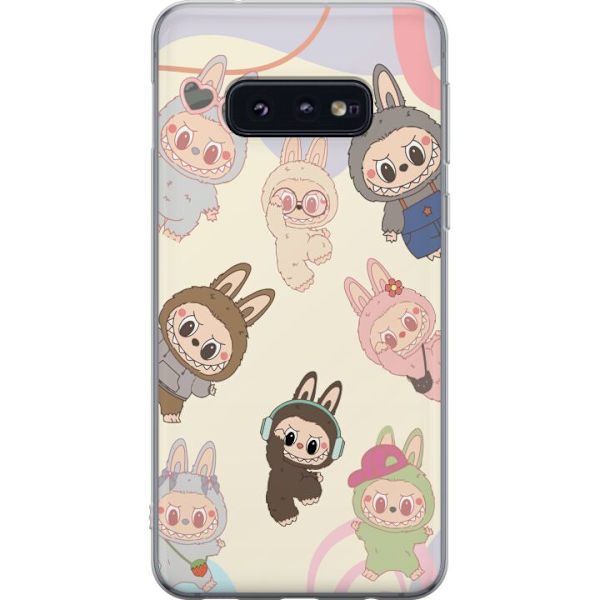 Samsung Galaxy S10e Genomskinligt Skal Labubu Pop Mart Kollektion Motiv Figur Samling Design Populärt Art Toy Pop Mart Kreativ Grafiskt