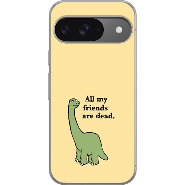 Google Pixel 9 Genomskinligt Skal Dinosaurier