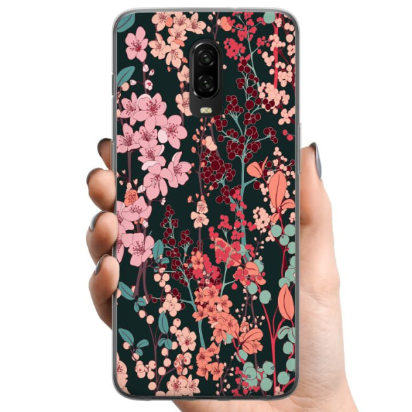 OnePlus 6T TPU Mobilcover Blomster