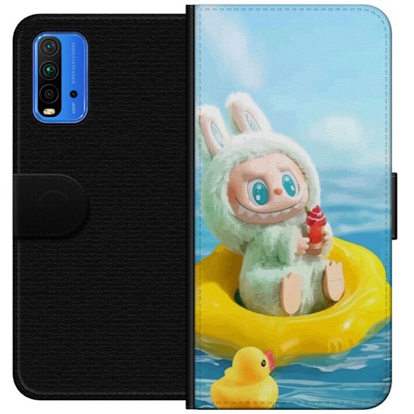 Xiaomi Redmi Note 9 4G Lompakkokotelo Labubu Stripe Attack - Raidat kohtaavat hirviöt