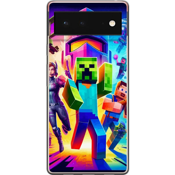 Google Pixel 6 Gennemsigtig cover Fortnite vs Minecraft