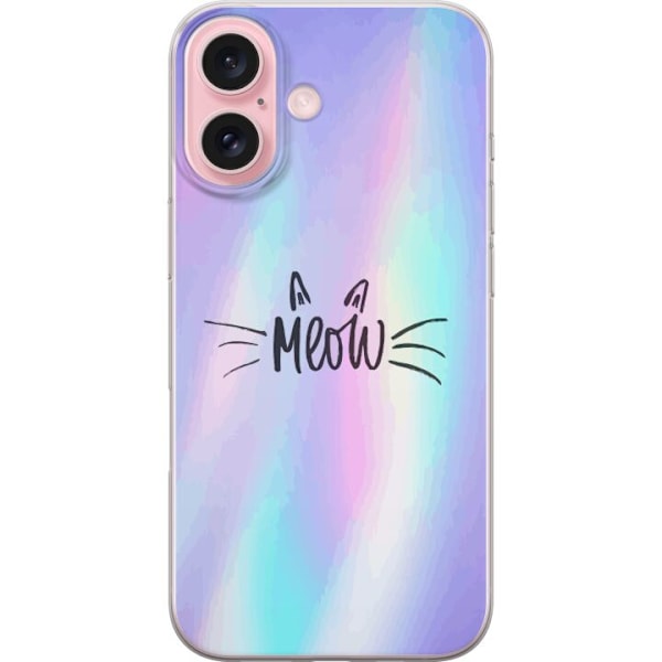 Apple iPhone 16 Gennemsigtig cover Meow