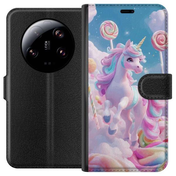 Xiaomi 13 Ultra Plånboksfodral Enhörning Candy Pastell Kawaii Motiv Söt Populär Färg Grafiskt Trend Barn Motiv Fantasy Art
