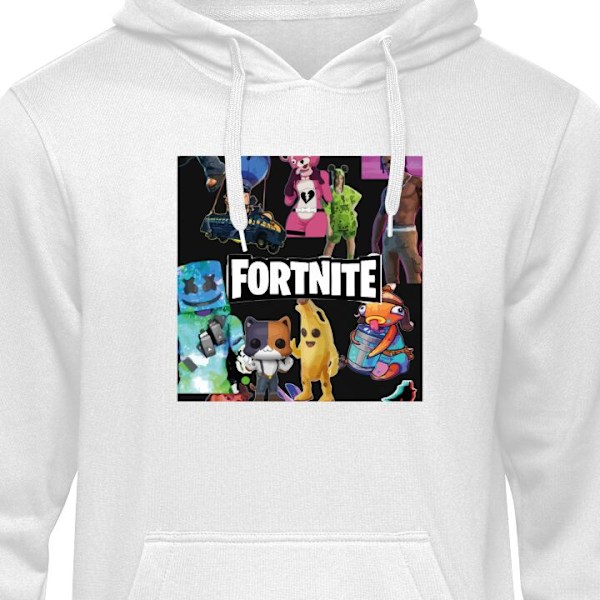 Barn-Hoodie | Mjuk Huvtröja för Barn Fortnite vit 5-6 År