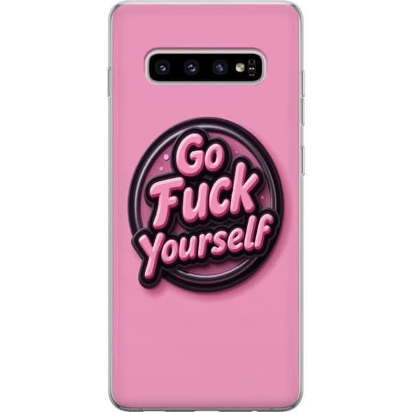 Kompatibelt Mobildeksel til Samsung Galaxy S10+ Rosa 3D textposter