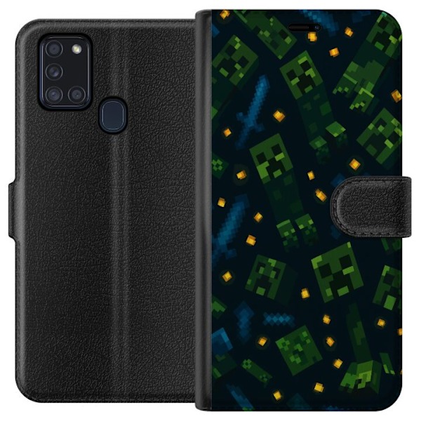 Samsung Galaxy A21s Plånboksfodral Minecraft Dungeons Mob