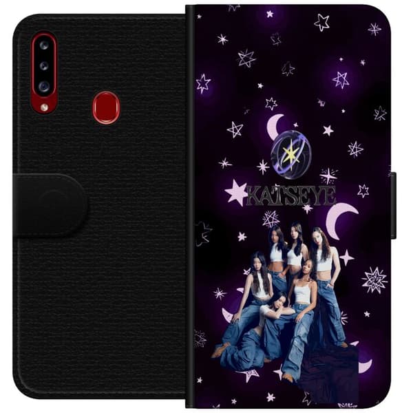 Kompatibelt Plånboksfodral till Samsung Galaxy A20s KATSEYE lila