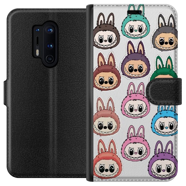 OnePlus 8 Pro Tegnebogsetui Labubu Macaron Monster - Nuttet Sa