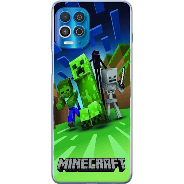 Motorola Edge S Genomskinligt Skal Minecraft Creeper mobilskal i klassisk grön pixelstil