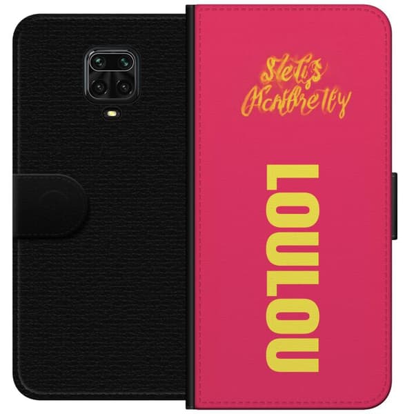 Kompatibelt Lommeboketui til Xiaomi Redmi Note 9S LOL LOL text rosa