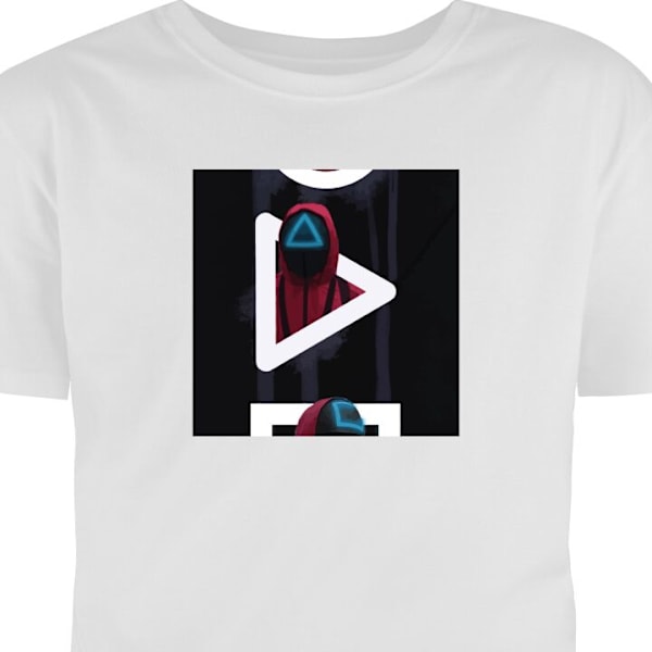 T-shirt för Vuxen | Klassisk Vuxen-T-shirt Squid Game vit S