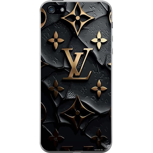 Apple iPhone 5 Gennemsigtig cover Louis Vuitton Mørk Tilstand Design Sort Luksus Stil Mode Populær Grafisk Mønster Modeikon Luksusmærke