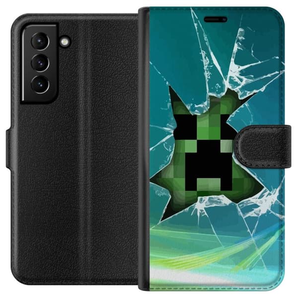 Kompatibel Tegnebogsetui til Samsung Galaxy S21+ 5G Minecraft