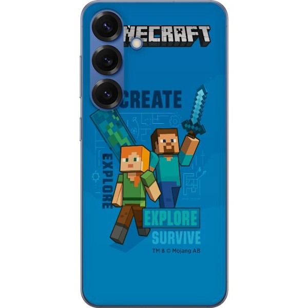 Samsung Galaxy S25+ Läpinäkyvä kuori Minecraft Luolastot