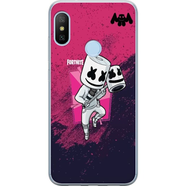 Xiaomi Mi A2 Lite Läpinäkyvä kuori Marshmello Fortnite Skin Emote Gaming DJ Hahmo Suosittu Aihe Lapsi Nuori Trendi