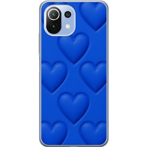 Xiaomi Mi 11 Lite Läpinäkyvä kuori Siniset Sydämet