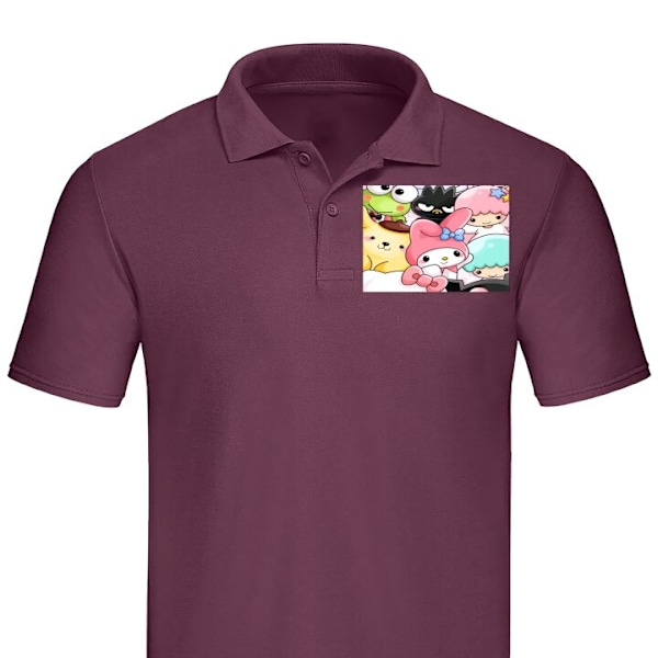 Poloshirt til Voksen | Elegant Poloshirt Kawaii Sanrio Crew Bordeaux X-Large