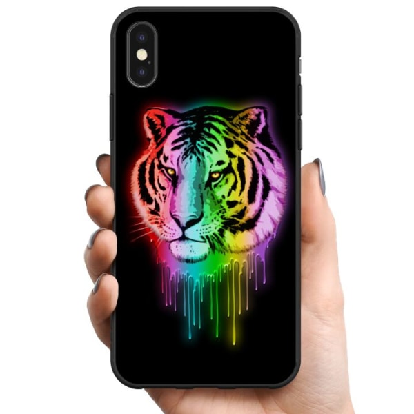 Apple iPhone X TPU Mobildeksel Neon Tiger