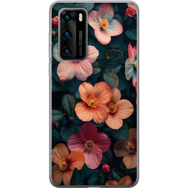 Huawei P40 Gjennomsiktig deksel Blomster