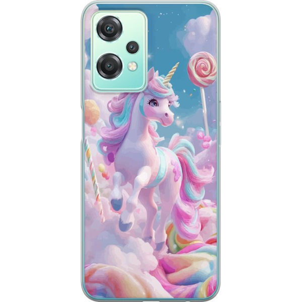 OnePlus Nord CE 2 Lite 5G Genomskinligt Skal Enhörning Candy Pastell Kawaii Motiv Söt Populär Färg Grafiskt Trend Barn Motiv Fantasy Art