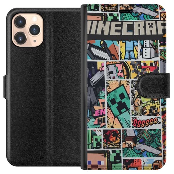 Kompatibel Tegnebogsetui til Apple iPhone 11 Pro Minecraft Kunst