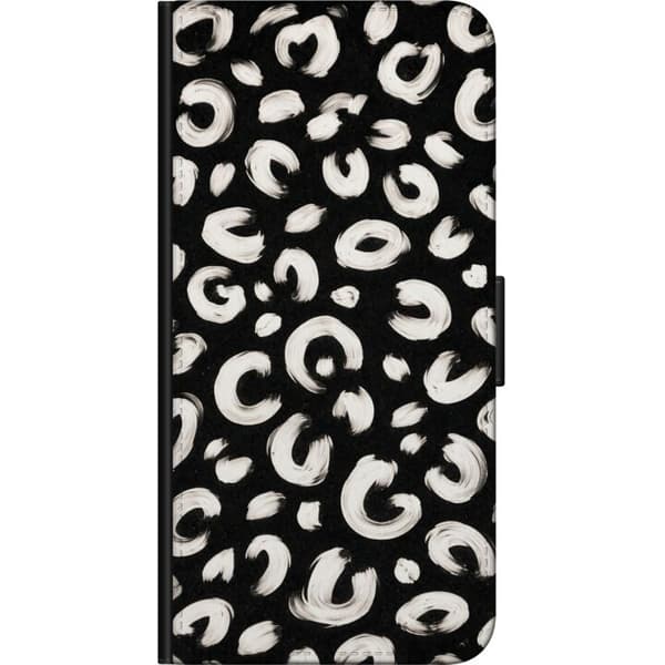 Kompatibel Tegnebogsetui til OnePlus 9 Pro Grafisk leopardfornemmelse i sort og hvidt