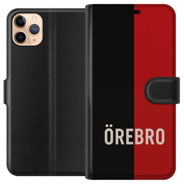 Kompatibel Tegnebogsetui til Apple iPhone 11 Pro Max Sort og rød bytekst med minimalistisk og moderne design sort