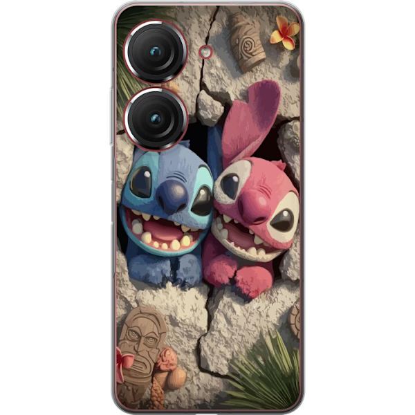 Asus Zenfone 9 Läpinäkyvä kuori Stitch Angel Lilo & Stitch Motiivi Disney Rakkaus Sarjakuvahahmo Suosittu Sininen Avaruusolio Hauska Disney-elokuva