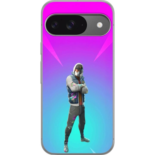 Google Pixel 9 Läpinäkyvä kuori musta ritari fortnite
